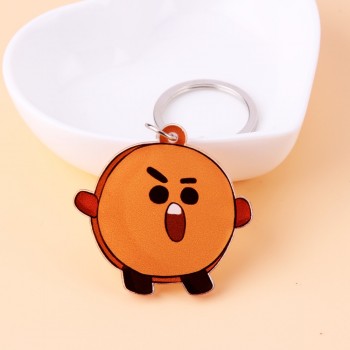 Cute Anime Kpop BTS BT21 Bangtan Boys Key Chain Love Yourself Acrylic J-HOPE V SUGA TATA COOKY SHOOKY Porte Clef Keychain
