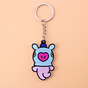 Cute Anime Kpop BTS BT21 Bangtan Boys Key Chain Love Yourself Acrylic J-HOPE V SUGA TATA COOKY SHOOKY Porte Clef Keychain