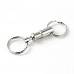 1pcs Removable Iron Alloy Dual Detachable Pull Apart Lock Holder Quick Release Key Ring Chain Keychain