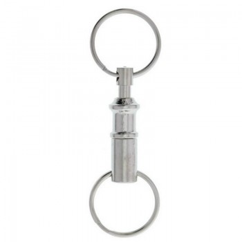 1pcs Removable Iron Alloy Dual Detachable Pull Apart Lock Holder Quick Release Key Ring Chain Keychain