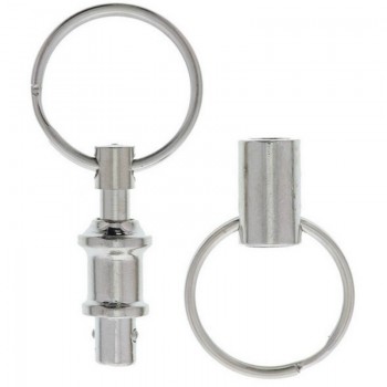 1pcs Removable Iron Alloy Dual Detachable Pull Apart Lock Holder Quick Release Key Ring Chain Keychain
