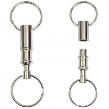 1pcs Removable Iron Alloy Dual Detachable Pull Apart Lock Holder Quick Release Key Ring Chain Keychain