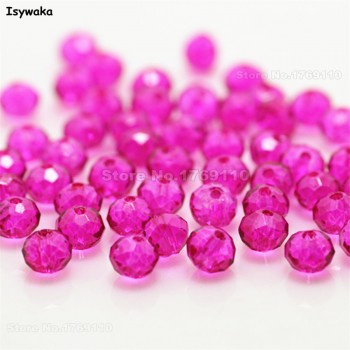 Isywaka Mixed Colors 4*6mm 50pcs Rondelle  Austria faceted Crystal Glass Beads Loose Spacer Round Beads for Jewelry Making
