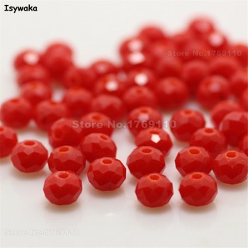 Isywaka Mixed Colors 4*6mm 50pcs Rondelle  Austria faceted Crystal Glass Beads Loose Spacer Round Beads for Jewelry Making