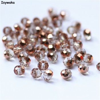 Isywaka Mixed Colors 4*6mm 50pcs Rondelle  Austria faceted Crystal Glass Beads Loose Spacer Round Beads for Jewelry Making