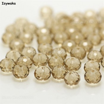 Isywaka Mixed Colors 4*6mm 50pcs Rondelle  Austria faceted Crystal Glass Beads Loose Spacer Round Beads for Jewelry Making
