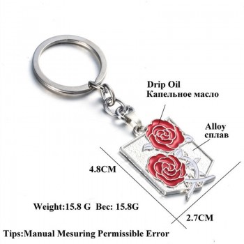 Hot Anime keychain Attack on Titans badge pendant necklace Stainless steel key chain holder cover charms for motorcycle car keys