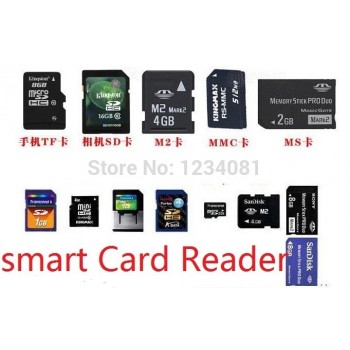 On sale  4in1 USB 2.0 High Speed Multi-Function All IN 1 MS M2 SDHC TF MMC Micro SD U-Flash Memory Card Reader adapter
