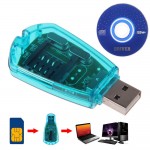 Hot sale ! Blue SIM Card Reader Copy/Cloner/Writer/Backup Kit SIM Card Reader GSM CDMA + CD Cellphone SMS Backup