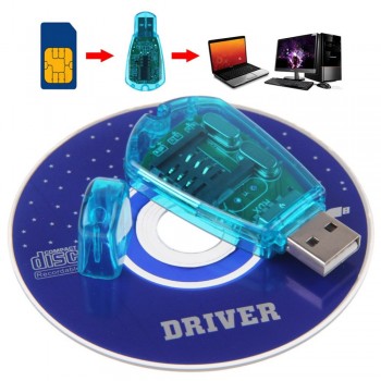 Hot sale ! Blue SIM Card Reader Copy/Cloner/Writer/Backup Kit SIM Card Reader GSM CDMA + CD Cellphone SMS Backup