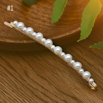 Korean 6 stlyes Acrylic Imitation Pearl Women Barrettes Elegant for female girl Hair Clip Hairgrips Hair Accessories New 2019