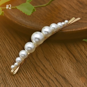 Korean 6 stlyes Acrylic Imitation Pearl Women Barrettes Elegant for female girl Hair Clip Hairgrips Hair Accessories New 2019