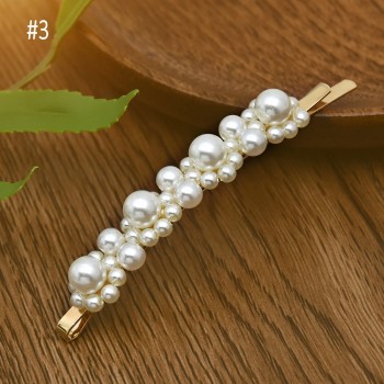 Korean 6 stlyes Acrylic Imitation Pearl Women Barrettes Elegant for female girl Hair Clip Hairgrips Hair Accessories New 2019