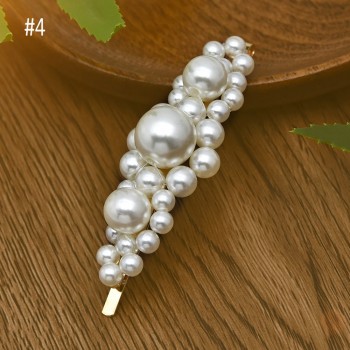Korean 6 stlyes Acrylic Imitation Pearl Women Barrettes Elegant for female girl Hair Clip Hairgrips Hair Accessories New 2019
