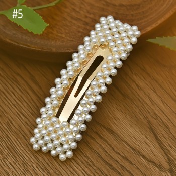 Korean 6 stlyes Acrylic Imitation Pearl Women Barrettes Elegant for female girl Hair Clip Hairgrips Hair Accessories New 2019