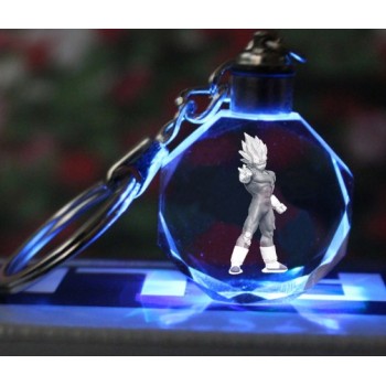 Fancyamp;Fantasy Light Up Dragon Ball  Super Saiyan Crystal Keyring Son Goku Vegeta Trunks Buu Kame-Sennin Keychain LED Pendant