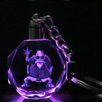 Fancyamp;Fantasy Light Up Dragon Ball  Super Saiyan Crystal Keyring Son Goku Vegeta Trunks Buu Kame-Sennin Keychain LED Pendant
