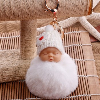 OTOKY  2018 Cute Fashion  Cute Fur Fluffy PomPom Sleeping Baby Doll Key Chains Keyrings Bags Charm Pendant  Oct.25