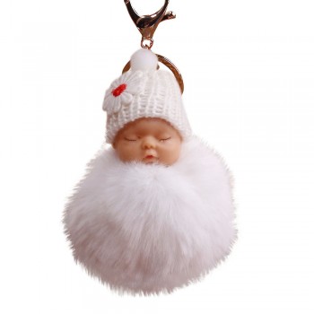 OTOKY  2018 Cute Fashion  Cute Fur Fluffy PomPom Sleeping Baby Doll Key Chains Keyrings Bags Charm Pendant  Oct.25