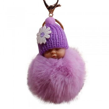 OTOKY  2018 Cute Fashion  Cute Fur Fluffy PomPom Sleeping Baby Doll Key Chains Keyrings Bags Charm Pendant  Oct.25