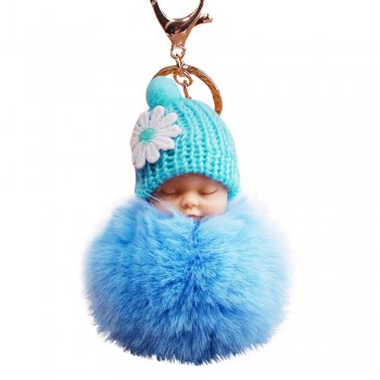 OTOKY  2018 Cute Fashion  Cute Fur Fluffy PomPom Sleeping Baby Doll Key Chains Keyrings Bags Charm Pendant  Oct.25