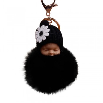OTOKY  2018 Cute Fashion  Cute Fur Fluffy PomPom Sleeping Baby Doll Key Chains Keyrings Bags Charm Pendant  Oct.25