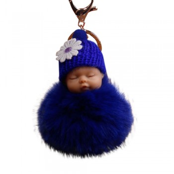 OTOKY  2018 Cute Fashion  Cute Fur Fluffy PomPom Sleeping Baby Doll Key Chains Keyrings Bags Charm Pendant  Oct.25