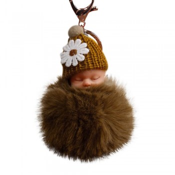 OTOKY  2018 Cute Fashion  Cute Fur Fluffy PomPom Sleeping Baby Doll Key Chains Keyrings Bags Charm Pendant  Oct.25