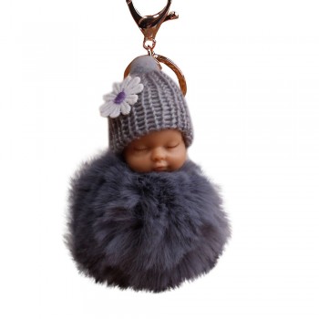 OTOKY  2018 Cute Fashion  Cute Fur Fluffy PomPom Sleeping Baby Doll Key Chains Keyrings Bags Charm Pendant  Oct.25
