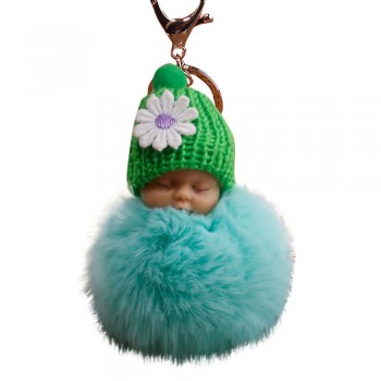 OTOKY  2018 Cute Fashion  Cute Fur Fluffy PomPom Sleeping Baby Doll Key Chains Keyrings Bags Charm Pendant  Oct.25
