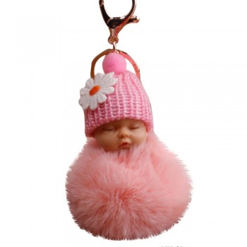 OTOKY  2018 Cute Fashion  Cute Fur Fluffy PomPom Sleeping Baby Doll Key Chains Keyrings Bags Charm Pendant  Oct.25