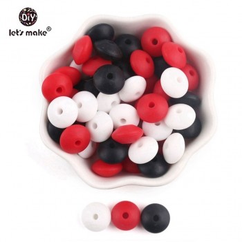 Silicone Beads BPA Free Silicone Teether 50pc 14mm Baby Teething Jewelry Making Beads DIY Teether Beads Baby Products Lets Make