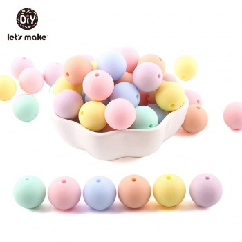 Silicone Beads BPA Free Silicone Teether 50pc 14mm Baby Teething Jewelry Making Beads DIY Teether Beads Baby Products Lets Make