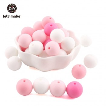 Silicone Beads BPA Free Silicone Teether 50pc 14mm Baby Teething Jewelry Making Beads DIY Teether Beads Baby Products Lets Make