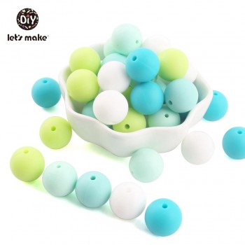 Silicone Beads BPA Free Silicone Teether 50pc 14mm Baby Teething Jewelry Making Beads DIY Teether Beads Baby Products Lets Make