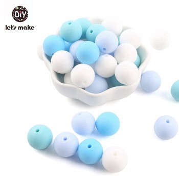 Silicone Beads BPA Free Silicone Teether 50pc 14mm Baby Teething Jewelry Making Beads DIY Teether Beads Baby Products Lets Make
