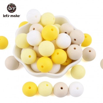 Silicone Beads BPA Free Silicone Teether 50pc 14mm Baby Teething Jewelry Making Beads DIY Teether Beads Baby Products Lets Make