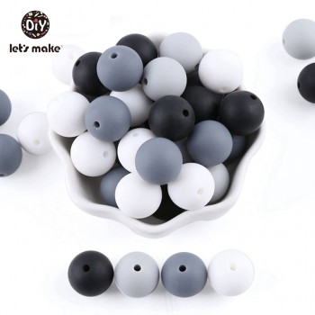 Silicone Beads BPA Free Silicone Teether 50pc 14mm Baby Teething Jewelry Making Beads DIY Teether Beads Baby Products Lets Make