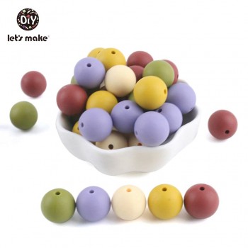Silicone Beads BPA Free Silicone Teether 50pc 14mm Baby Teething Jewelry Making Beads DIY Teether Beads Baby Products Lets Make