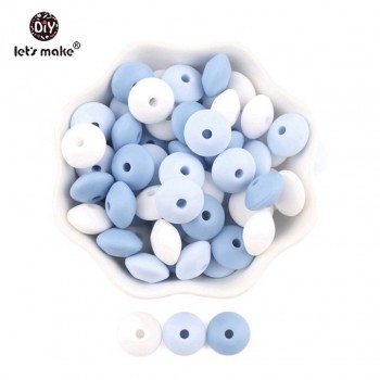 Silicone Beads BPA Free Silicone Teether 50pc 14mm Baby Teething Jewelry Making Beads DIY Teether Beads Baby Products Lets Make