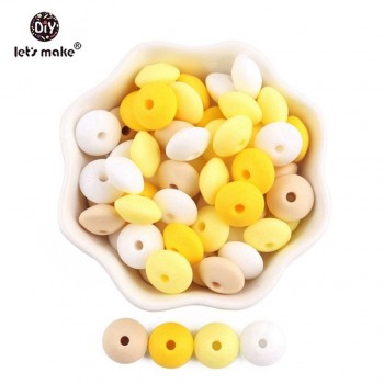 Silicone Beads BPA Free Silicone Teether 50pc 14mm Baby Teething Jewelry Making Beads DIY Teether Beads Baby Products Lets Make