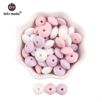 Silicone Beads BPA Free Silicone Teether 50pc 14mm Baby Teething Jewelry Making Beads DIY Teether Beads Baby Products Lets Make