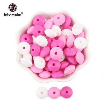 Silicone Beads BPA Free Silicone Teether 50pc 14mm Baby Teething Jewelry Making Beads DIY Teether Beads Baby Products Lets Make