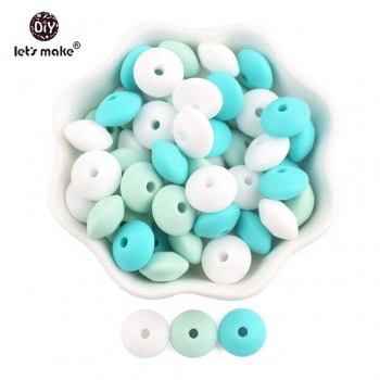 Silicone Beads BPA Free Silicone Teether 50pc 14mm Baby Teething Jewelry Making Beads DIY Teether Beads Baby Products Lets Make