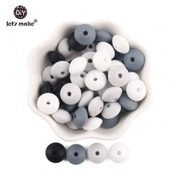 Silicone Beads BPA Free Silicone Teether 50pc 14mm Baby Teething Jewelry Making Beads DIY Teether Beads Baby Products Lets Make