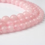 LanLi 6/8/10mm natural jewelr Rose Pink Quartz Loose Beads Natural Stones Suitable for DIY Fashion bracelet necklace Accessories