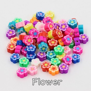 (Mixed 50 PCS/Pack) Fimo beads Fruit animal Square Style Polymer Clay Spacer Loose Beads For DIY Bracelet Necklace Accessories