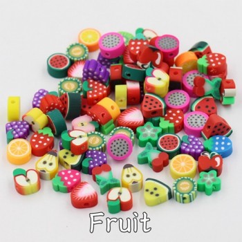 (Mixed 50 PCS/Pack) Fimo beads Fruit animal Square Style Polymer Clay Spacer Loose Beads For DIY Bracelet Necklace Accessories