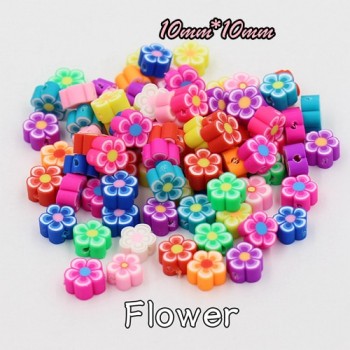 (Mixed 50 PCS/Pack) Fimo beads Fruit animal Square Style Polymer Clay Spacer Loose Beads For DIY Bracelet Necklace Accessories