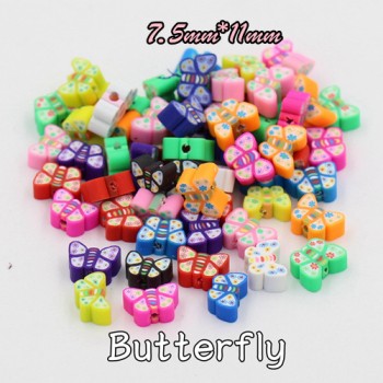 (Mixed 50 PCS/Pack) Fimo beads Fruit animal Square Style Polymer Clay Spacer Loose Beads For DIY Bracelet Necklace Accessories
